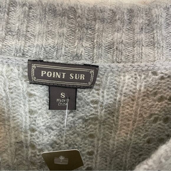 J. Crew Point Sur Pointelle Gray Wool Mohair Sweater Balloon Sleeve Sz S NWT - Picture 8 of 10